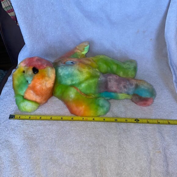 Ty Beanie Buddies Collection Peace Bear Plush 1999 14” Tie Dye Smoke-Free Home - Picture 6 of 13